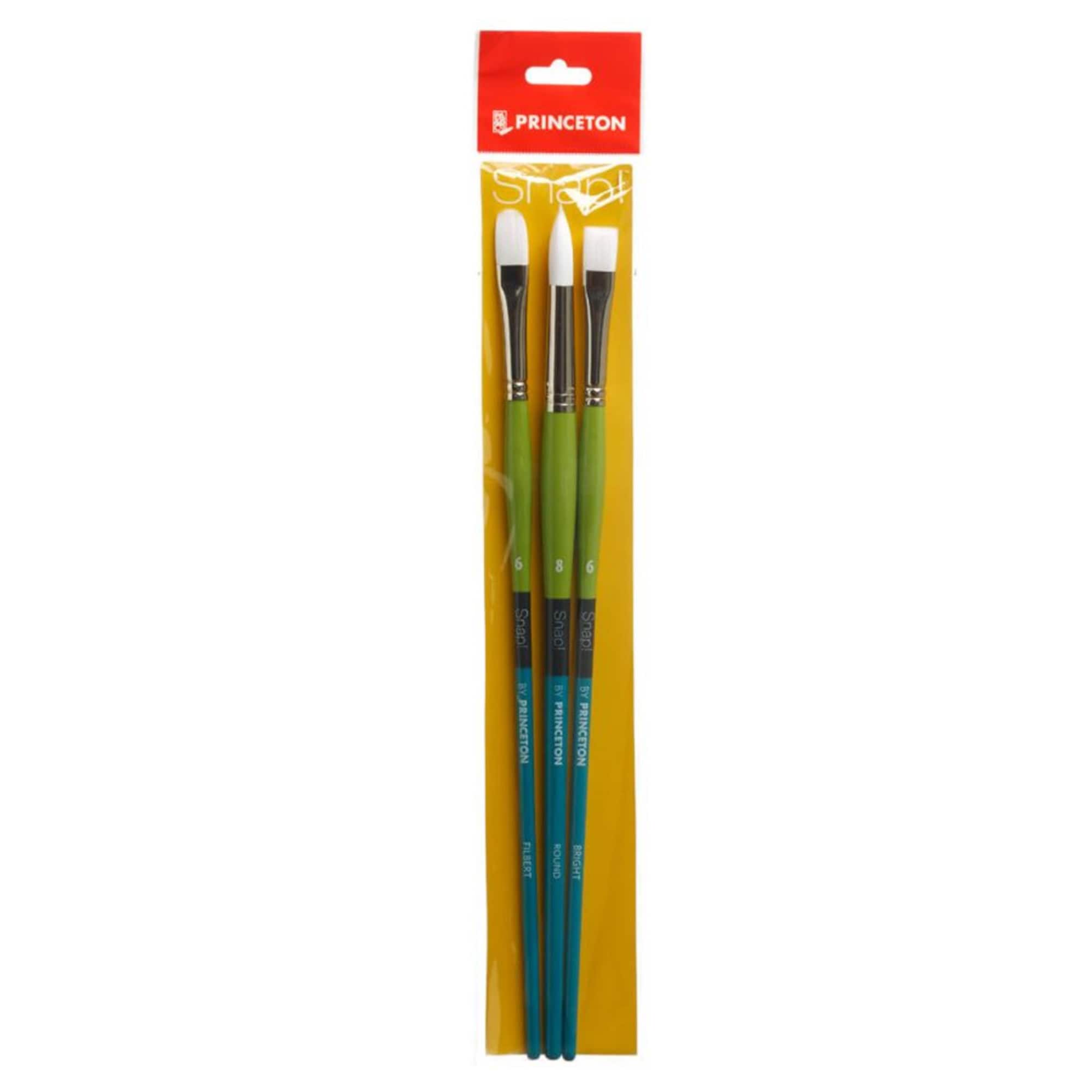 Princeton™ Snap!™ Series 9800 White Taklon Brush Set
